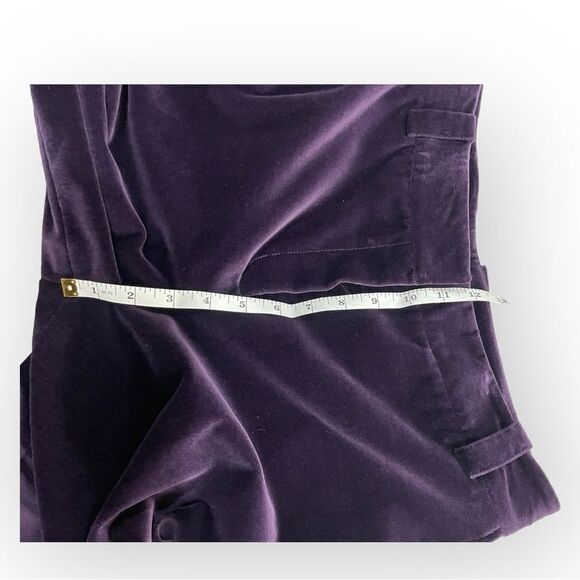 St John Collection Deep Purple Velvet Pants Size 12 - Picture 4 of 8